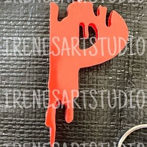 HORROR LETTER P KEYCHAIN